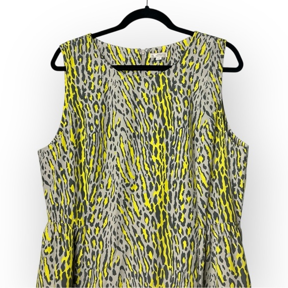 Gap Sleeveless Grey & Neon Leopard Dress 16 - Picture 3 of 9